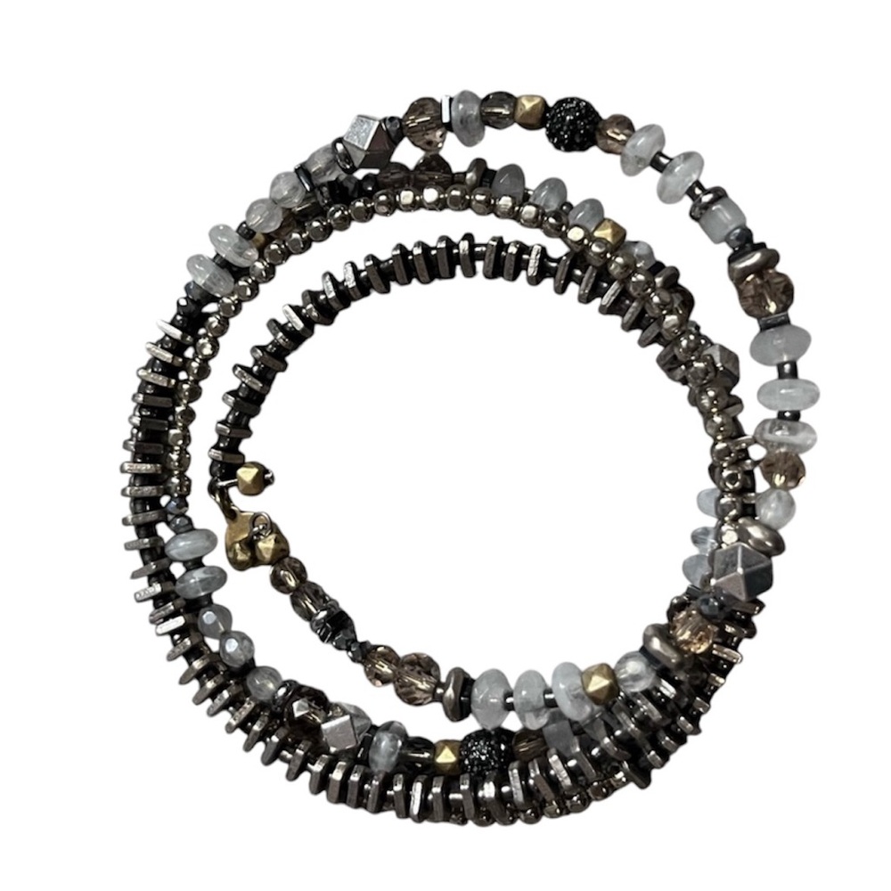 Stella & Dot Keely Brown Stone Beaded Boho Bracelet